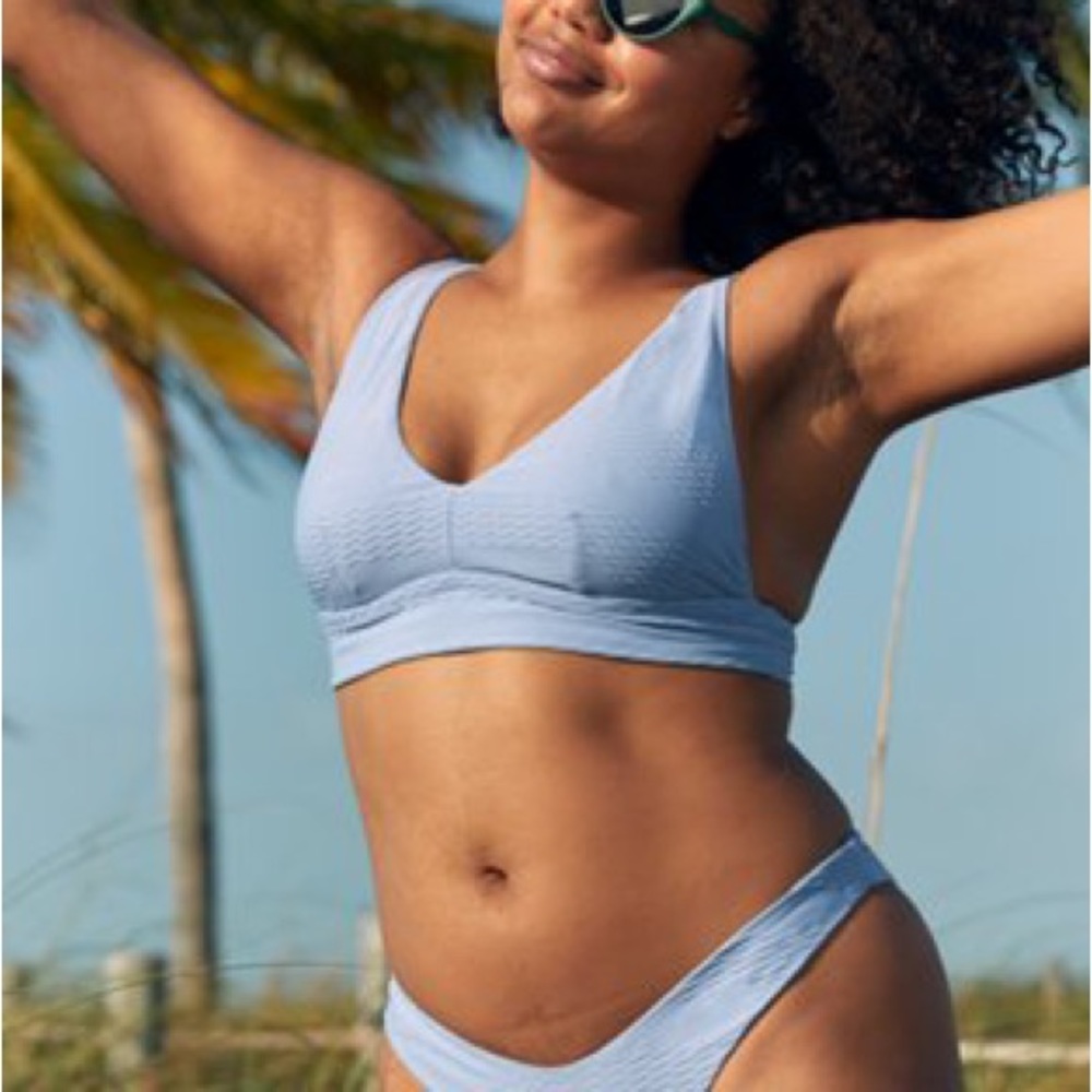 Aerie Blue Jacquard bikini set